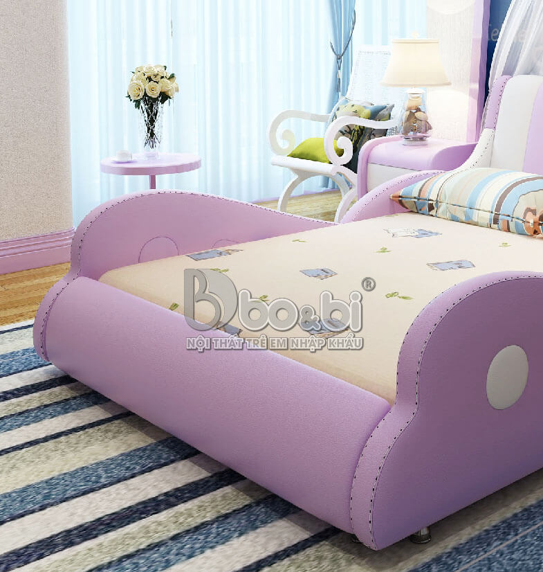 Giường ngủ cho bé bọc da màu tím khoai môn BB BABY21-2